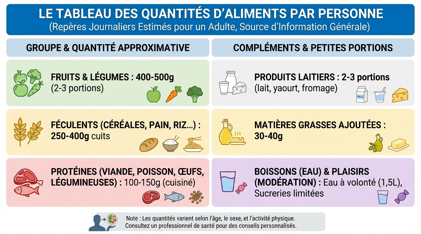 Exemples de quantités par aliment