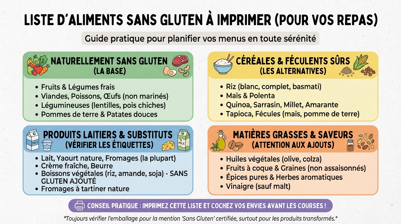 Liste des aliments sans gluten