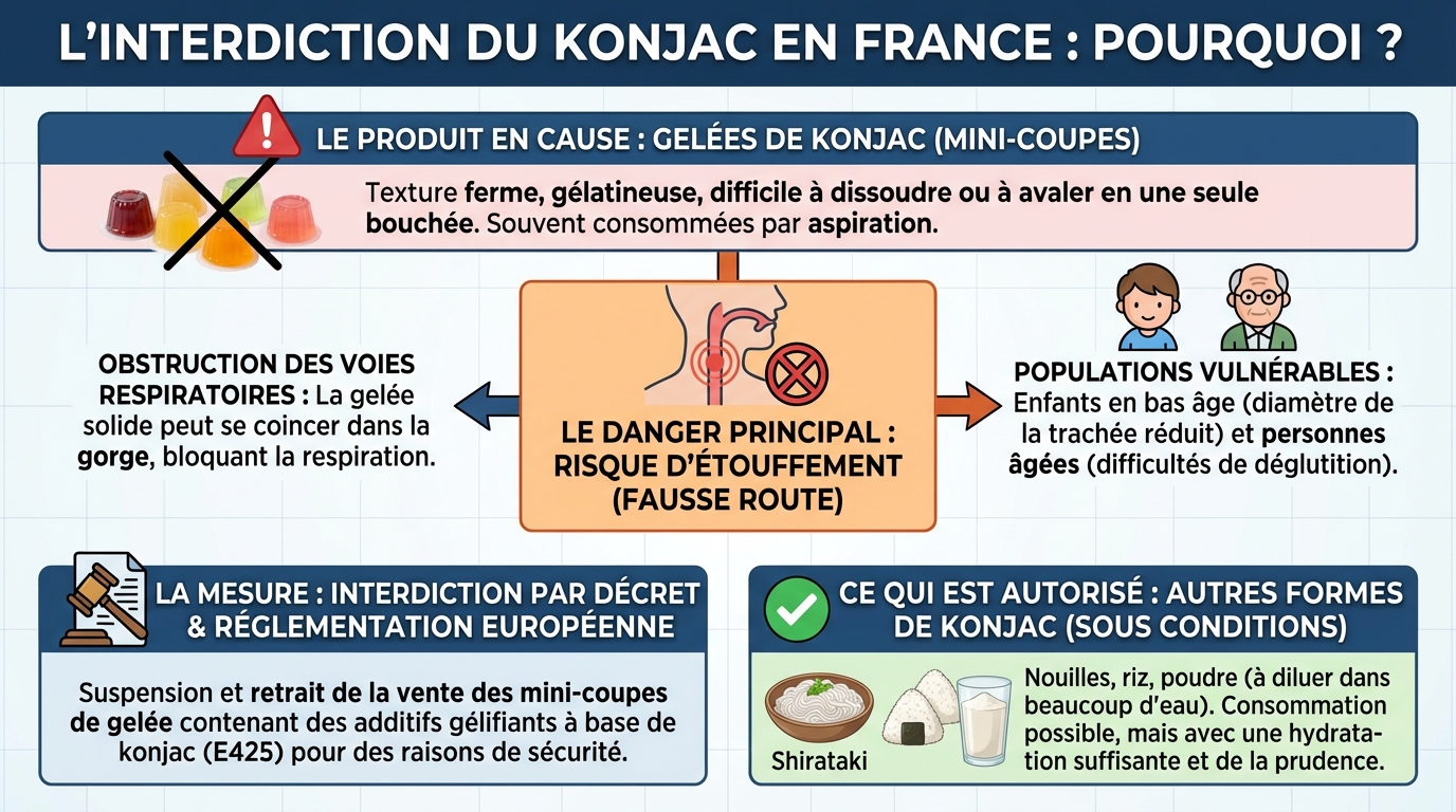 Pourquoi le konjac est-il interdit en France ?
