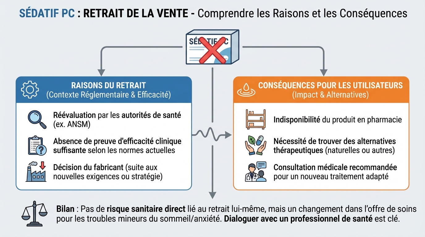 Pourquoi le Sédatif PC a-t-il été retiré ?