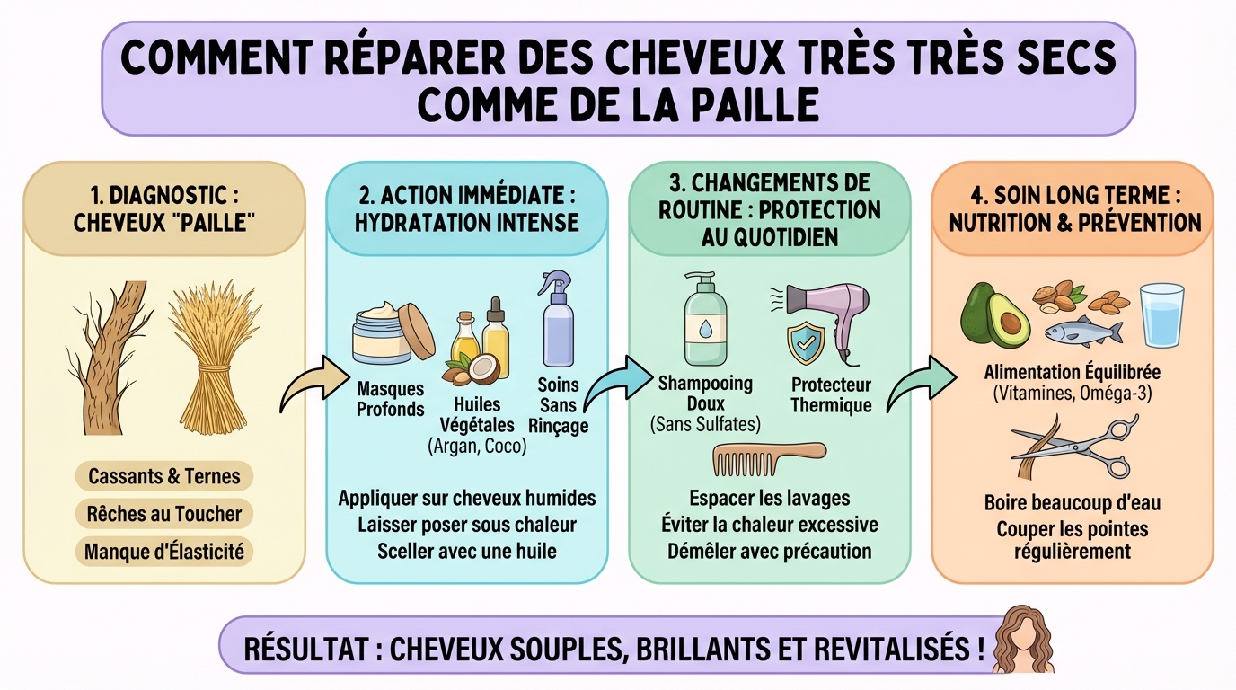 Les meilleurs soins pour réparer les cheveux secs