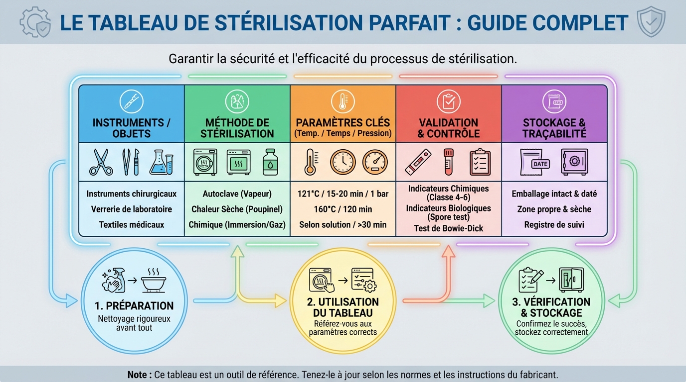 Comment utiliser le tableau de stérilisation ?