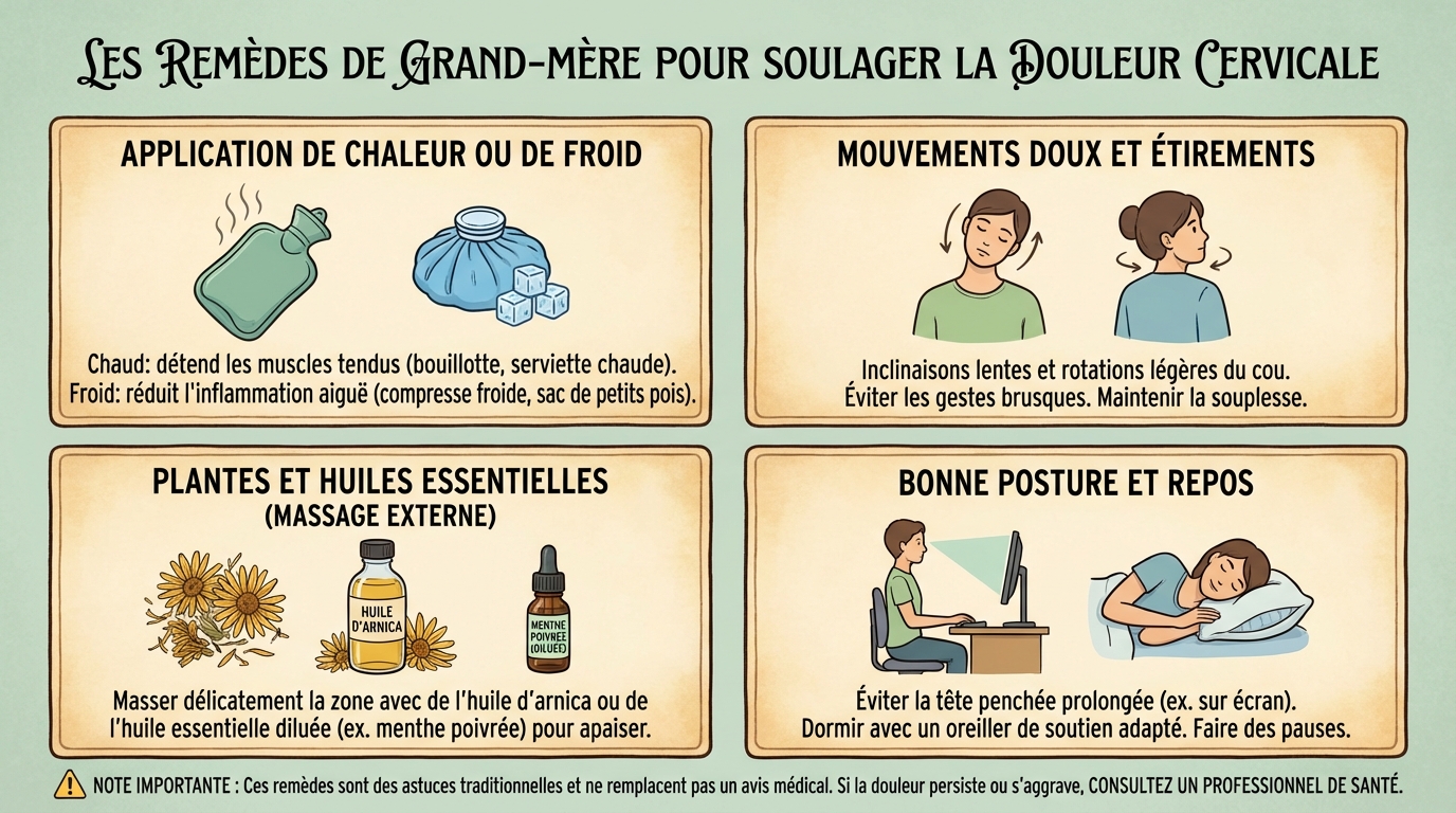Les meilleurs remèdes de grand-mère pour la douleur cervicale