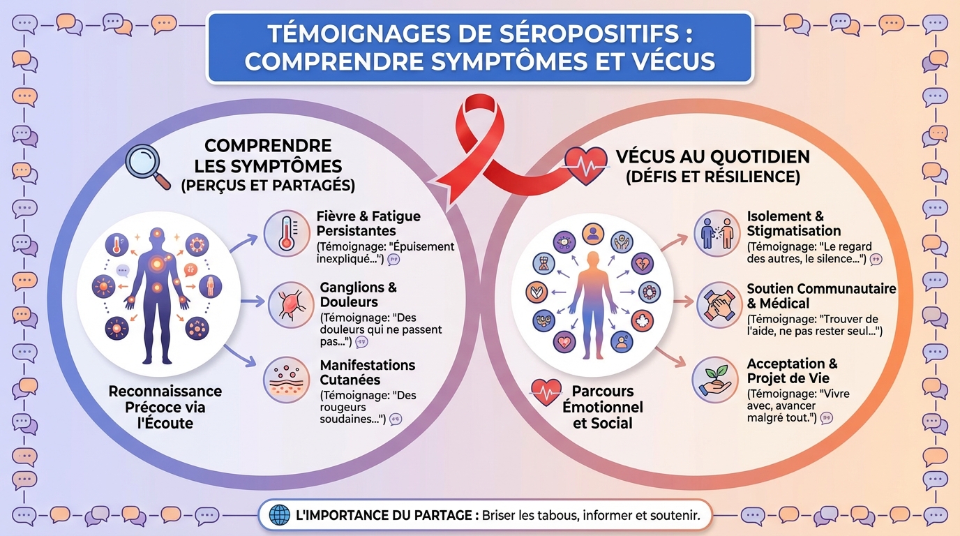 Témoignages de séropositifs : comprendre les symptômes et vécus 1 Symptômes du VIH