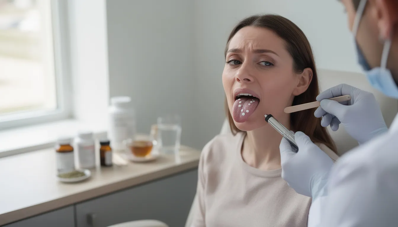 Boutons blancs douloureux sur la langue : causes et solutions